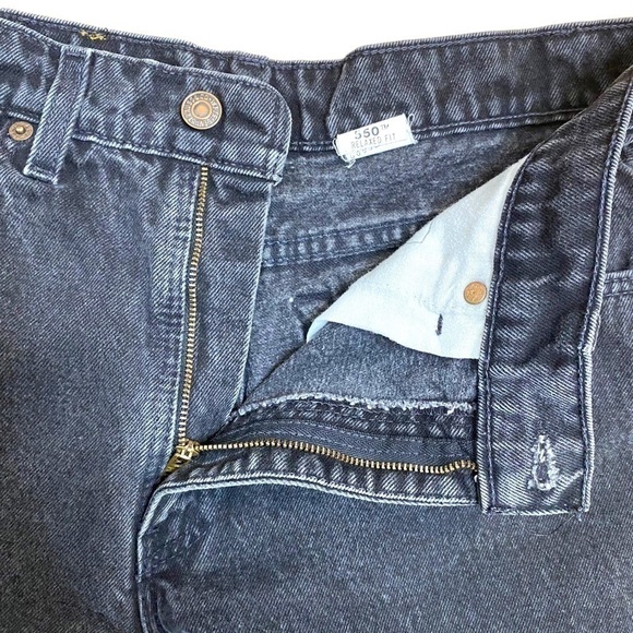 LEVI'S Washed Black Denim Cut Off Shorts - Picture 7 of 11